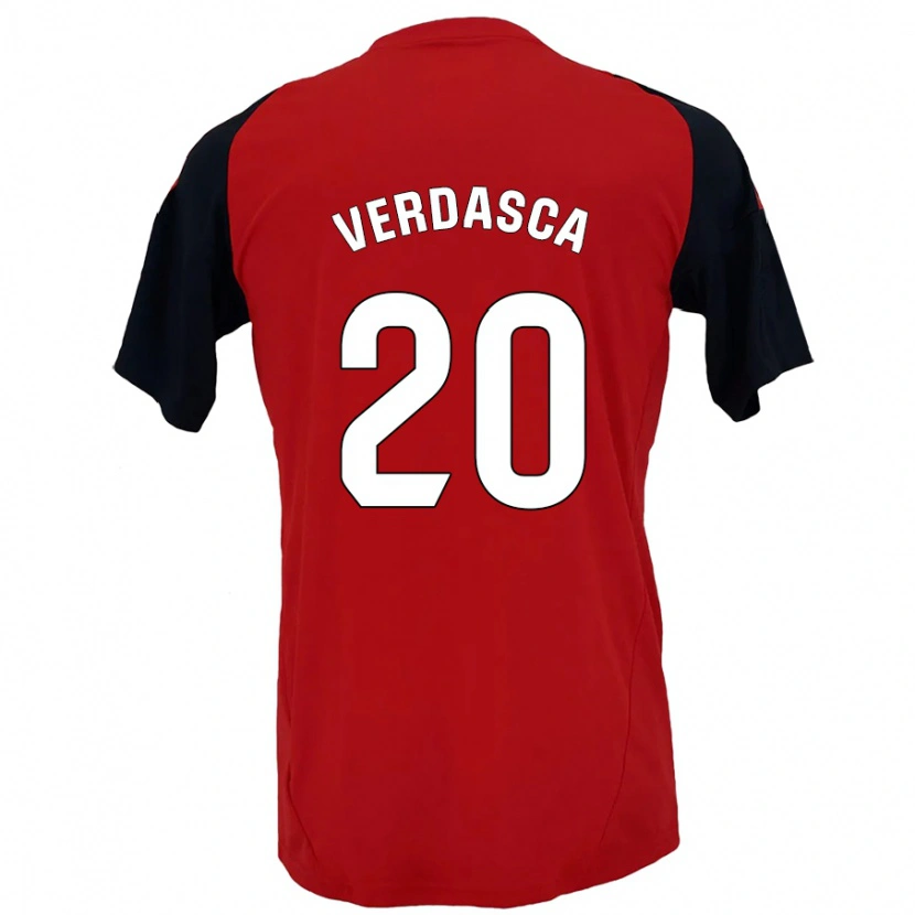 Danxen Kinderen Diogo Verdasca #20 Rood Zwart Thuisshirt Thuistenue 2024/25 T-Shirt