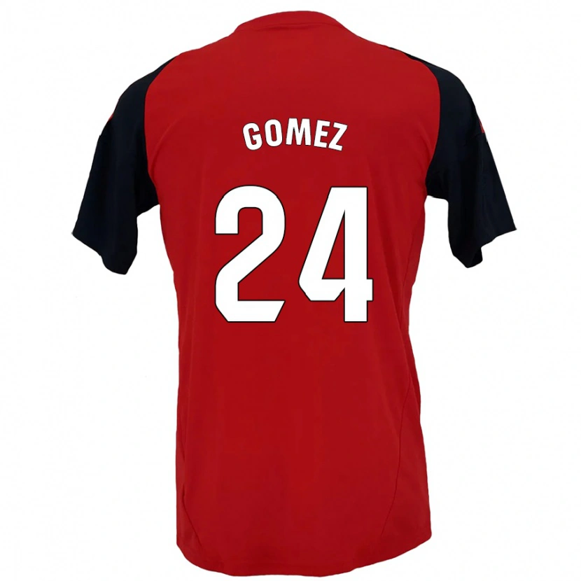 Danxen Kinderen Jonathan Gómez #24 Rood Zwart Thuisshirt Thuistenue 2024/25 T-Shirt