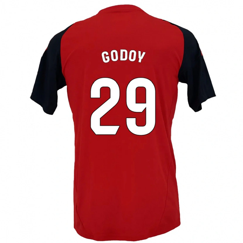 Danxen Kinderen Alan Godoy #29 Rood Zwart Thuisshirt Thuistenue 2024/25 T-Shirt