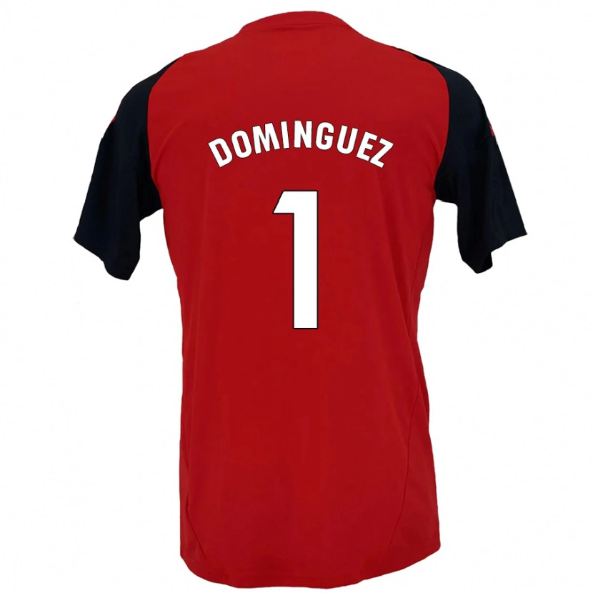 Danxen Kinderen Iago Domínguez #1 Rood Zwart Thuisshirt Thuistenue 2024/25 T-Shirt