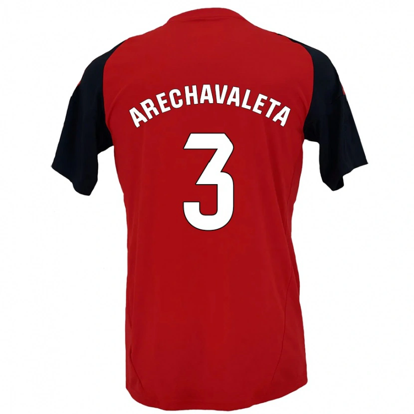 Danxen Kinderen Jorge Arechavaleta #3 Rood Zwart Thuisshirt Thuistenue 2024/25 T-Shirt