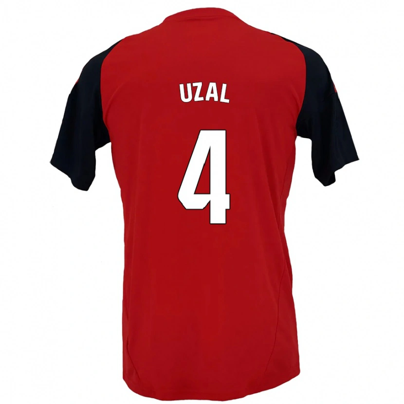 Danxen Kinderen Yeray Uzal #4 Rood Zwart Thuisshirt Thuistenue 2024/25 T-Shirt