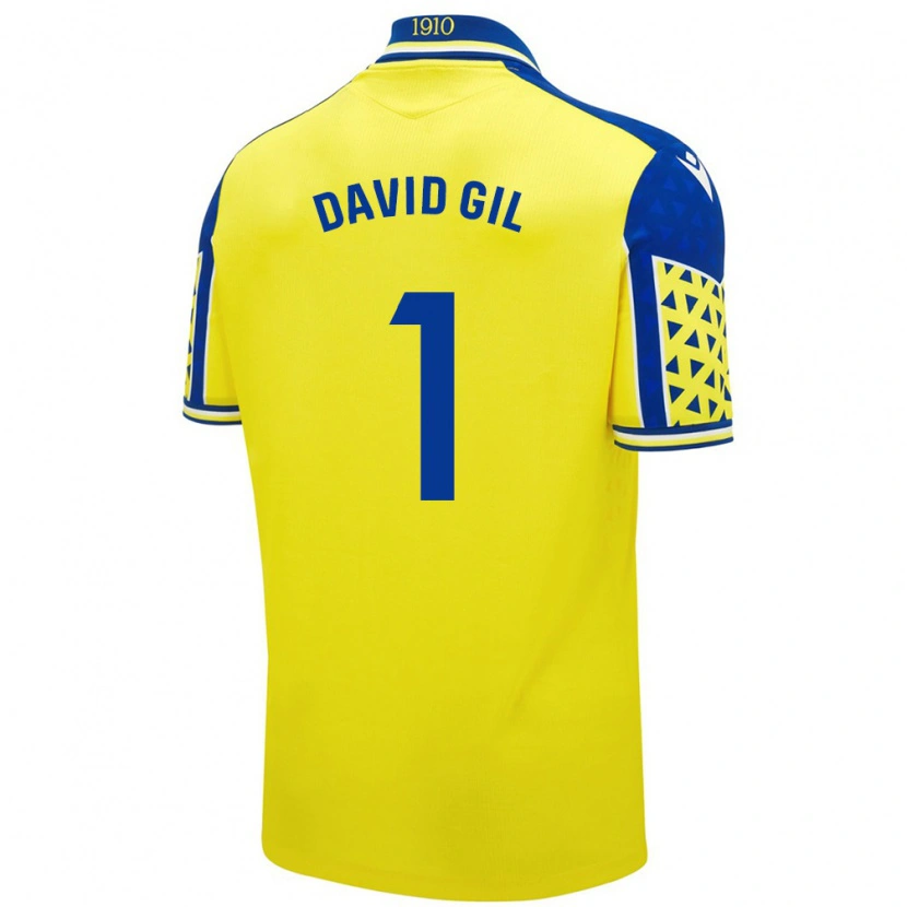 Danxen Kinderen David Gil #1 Geel Blauw Thuisshirt Thuistenue 2024/25 T-Shirt