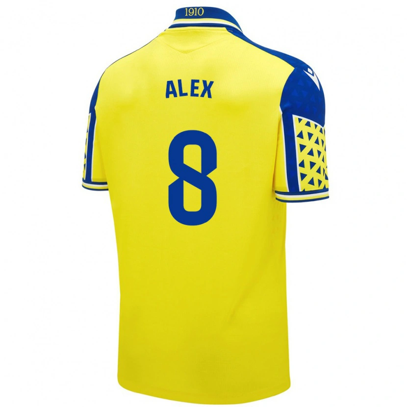 Danxen Kinderen Álex Fernández #8 Geel Blauw Thuisshirt Thuistenue 2024/25 T-Shirt