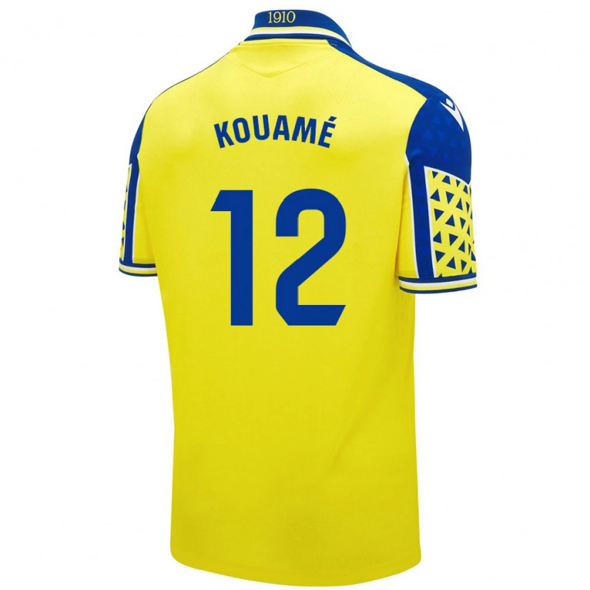 Danxen Kinderen Rominigue Kouamé #12 Geel Blauw Thuisshirt Thuistenue 2024/25 T-Shirt