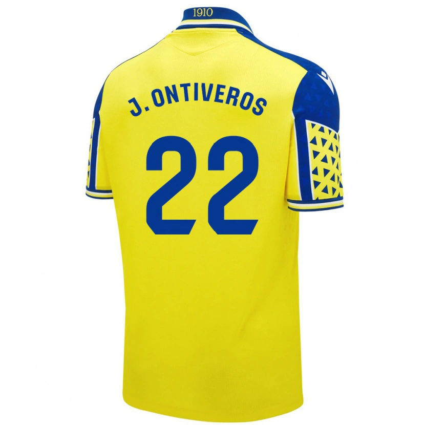 Danxen Kinderen Javi Ontiveros #22 Geel Blauw Thuisshirt Thuistenue 2024/25 T-Shirt