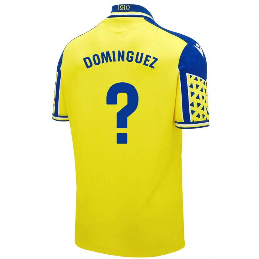 Danxen Kinderen Rubén Domínguez #0 Geel Blauw Thuisshirt Thuistenue 2024/25 T-Shirt