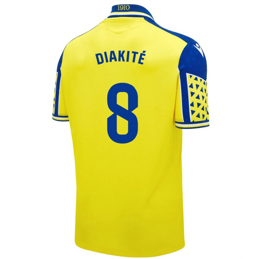 Danxen Kinderen Moussa Diakité #8 Geel Blauw Thuisshirt Thuistenue 2024/25 T-Shirt