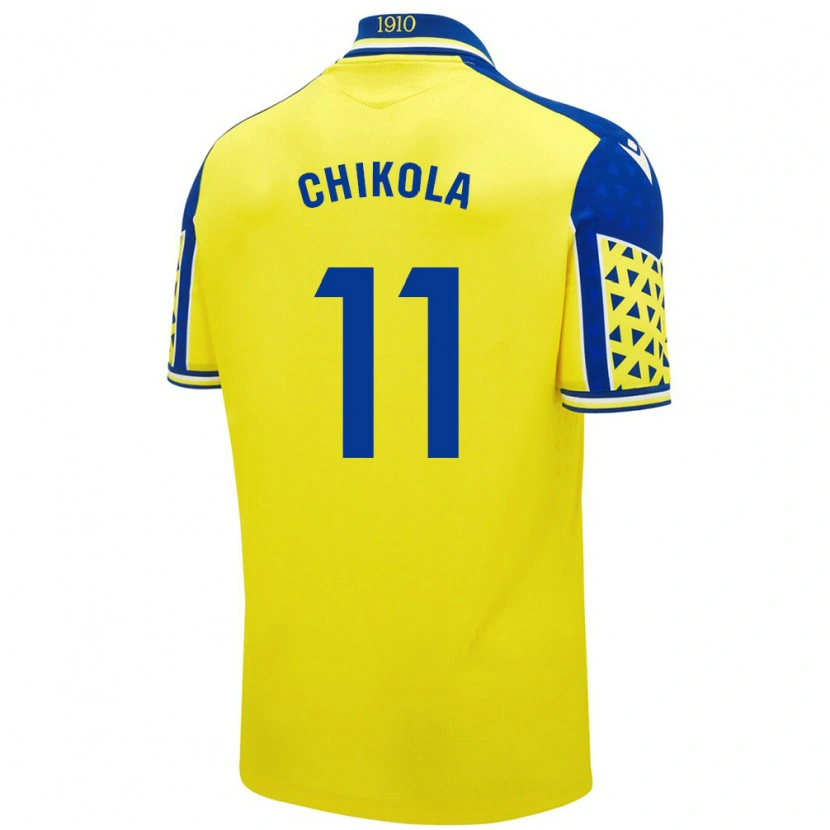 Danxen Kinderen Peter Chikola #11 Geel Blauw Thuisshirt Thuistenue 2024/25 T-Shirt