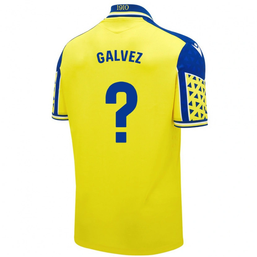 Danxen Kinderen Gonzalo Gálvez #0 Geel Blauw Thuisshirt Thuistenue 2024/25 T-Shirt