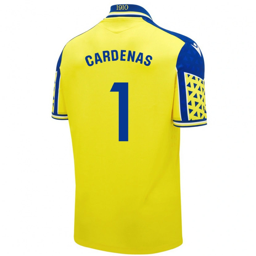 Danxen Kinderen Raquel Cárdenas #1 Geel Blauw Thuisshirt Thuistenue 2024/25 T-Shirt