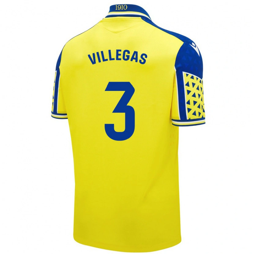 Danxen Kinderen Virginia Villegas Rico #3 Geel Blauw Thuisshirt Thuistenue 2024/25 T-Shirt