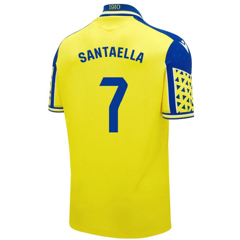 Danxen Kinderen Natalia Santaella Picón #7 Geel Blauw Thuisshirt Thuistenue 2024/25 T-Shirt