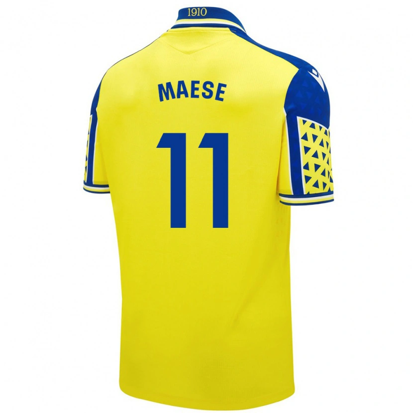 Danxen Kinderen María Del Carmen Maese Gaitán #11 Geel Blauw Thuisshirt Thuistenue 2024/25 T-Shirt