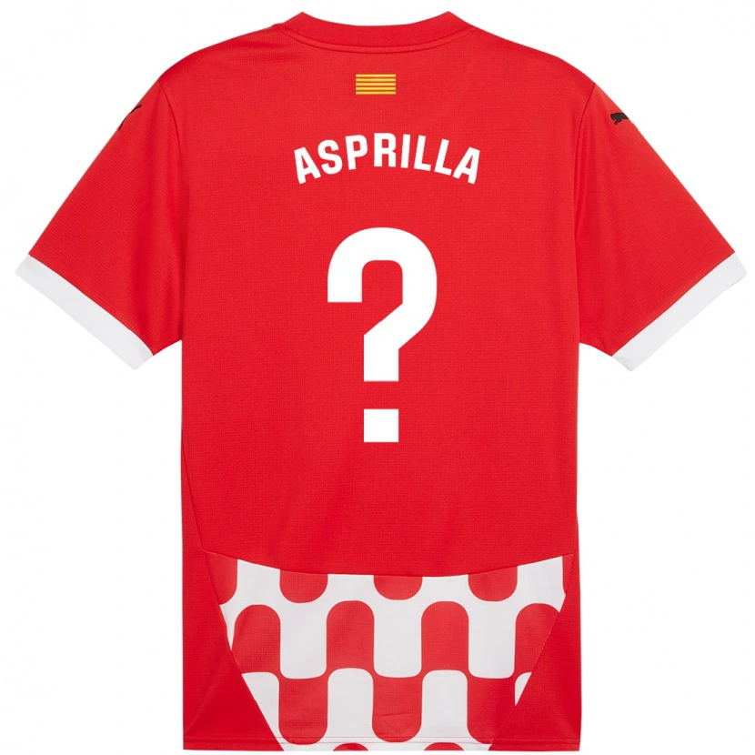 Danxen Kinderen Yáser Asprilla #0 Rood Wit Thuisshirt Thuistenue 2024/25 T-Shirt