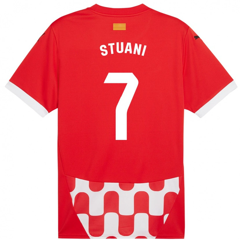 Danxen Kinderen Cristhian Stuani #7 Rood Wit Thuisshirt Thuistenue 2024/25 T-Shirt