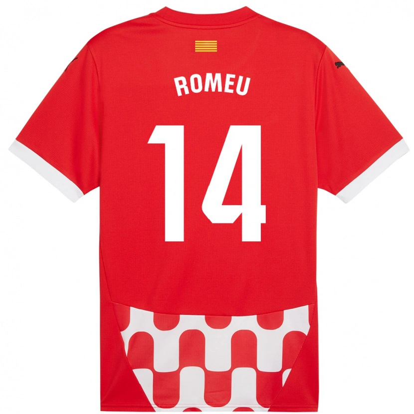 Danxen Kinderen Oriol Romeu #14 Rood Wit Thuisshirt Thuistenue 2024/25 T-Shirt