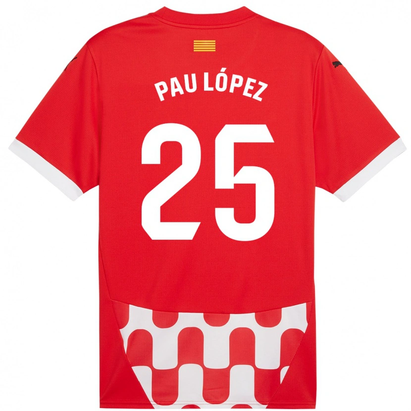 Danxen Kinderen Pau López #25 Rood Wit Thuisshirt Thuistenue 2024/25 T-Shirt