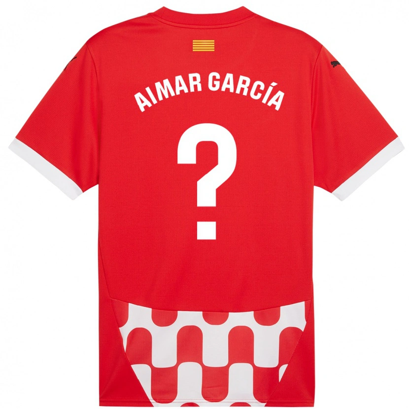 Danxen Kinderen Aimar García #0 Rood Wit Thuisshirt Thuistenue 2024/25 T-Shirt