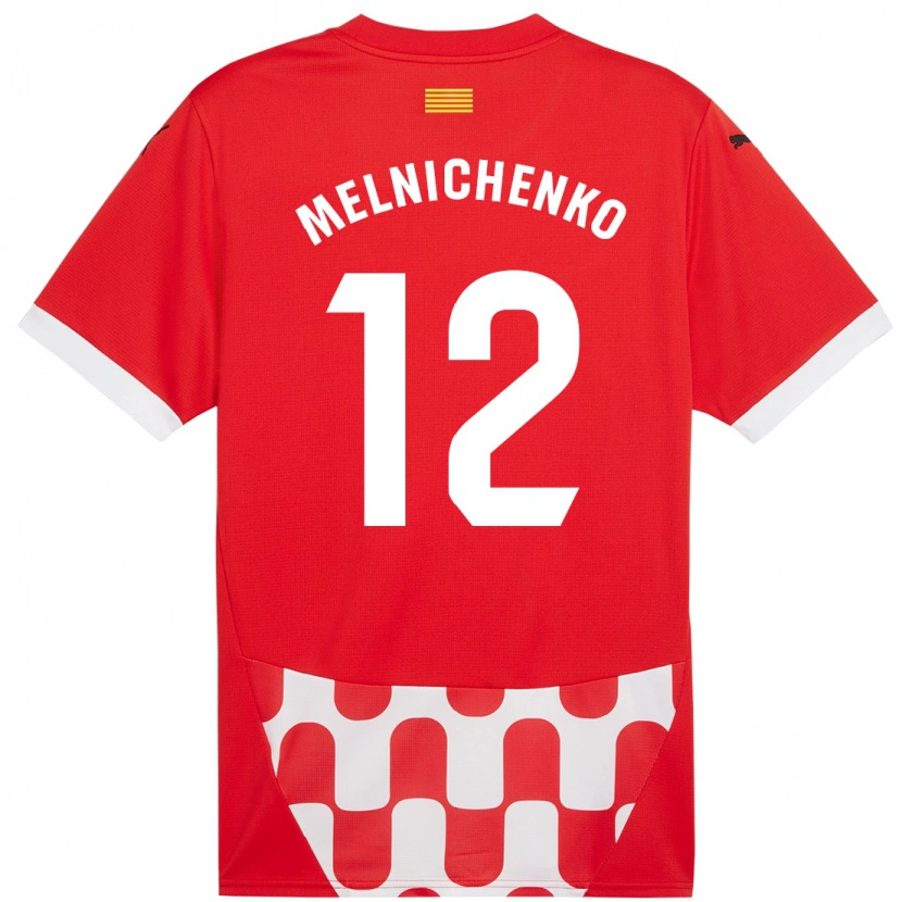 Danxen Kinderen Dmytro Melnichenko #12 Rood Wit Thuisshirt Thuistenue 2024/25 T-Shirt