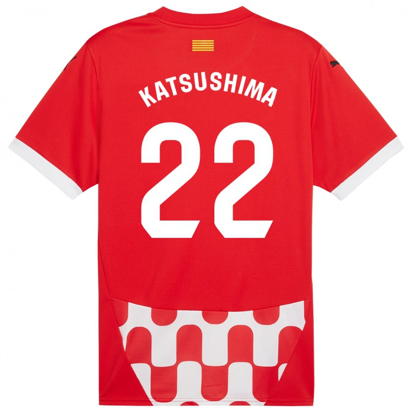 Danxen Kinderen Shinnosuke Katsushima #22 Rood Wit Thuisshirt Thuistenue 2024/25 T-Shirt