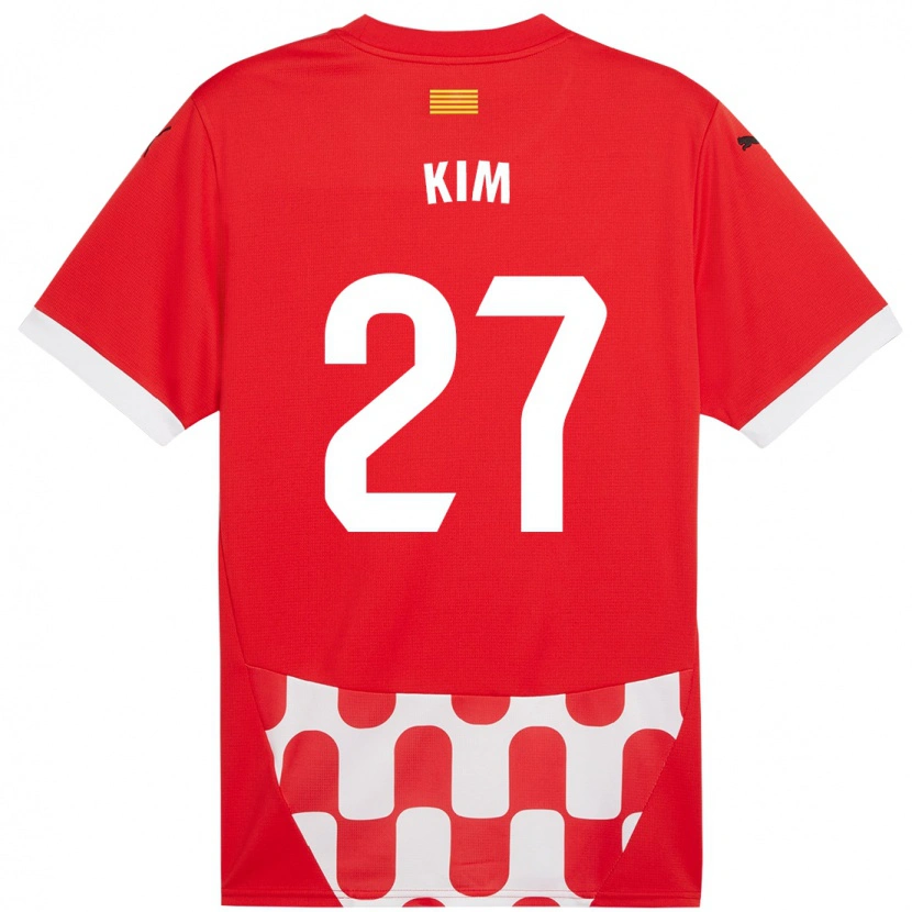 Danxen Kinderen Min-Su Kim #27 Rood Wit Thuisshirt Thuistenue 2024/25 T-Shirt