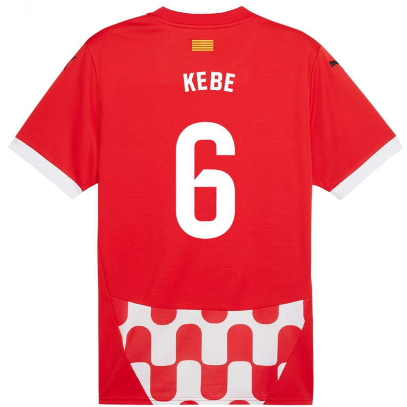 Danxen Kinderen Ibrahima Kébé #6 Rood Wit Thuisshirt Thuistenue 2024/25 T-Shirt