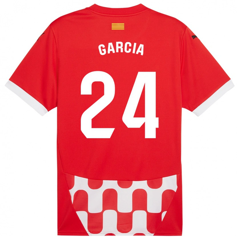 Danxen Kinderen Borja García #24 Rood Wit Thuisshirt Thuistenue 2024/25 T-Shirt