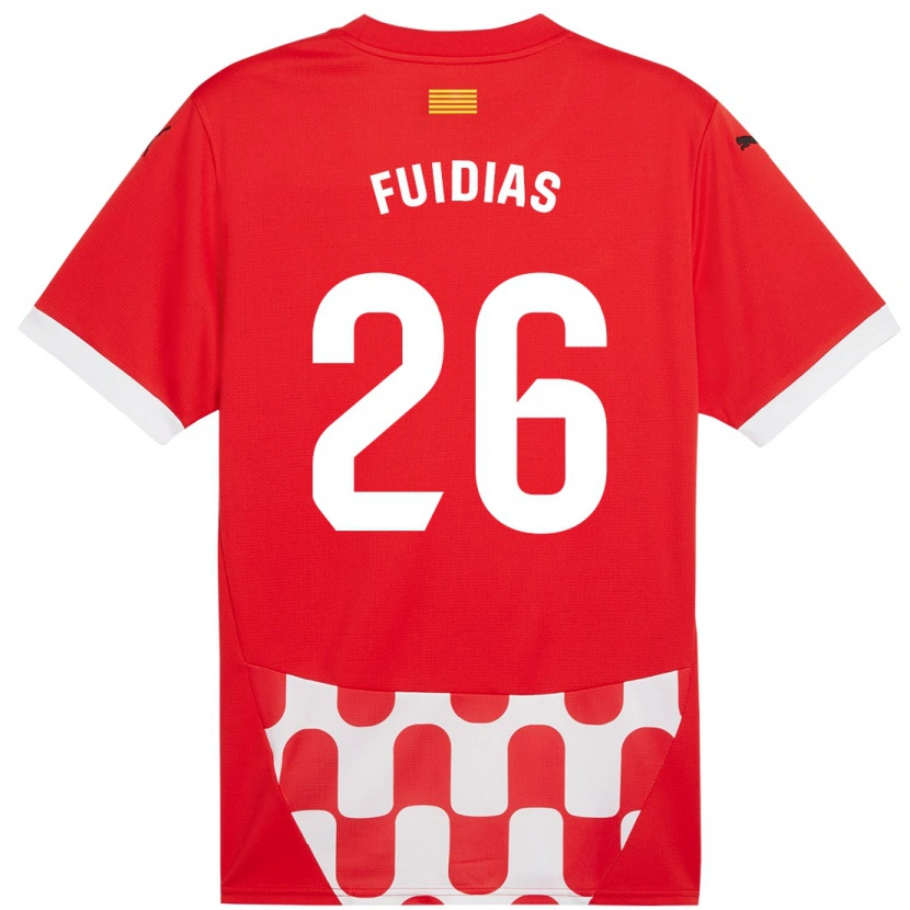 Danxen Kinderen Toni Fuidias #26 Rood Wit Thuisshirt Thuistenue 2024/25 T-Shirt