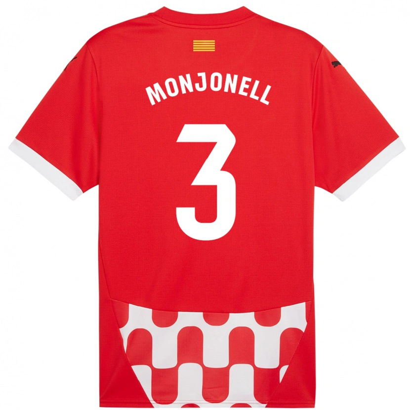 Danxen Kinderen Eric Monjonell #3 Rood Wit Thuisshirt Thuistenue 2024/25 T-Shirt