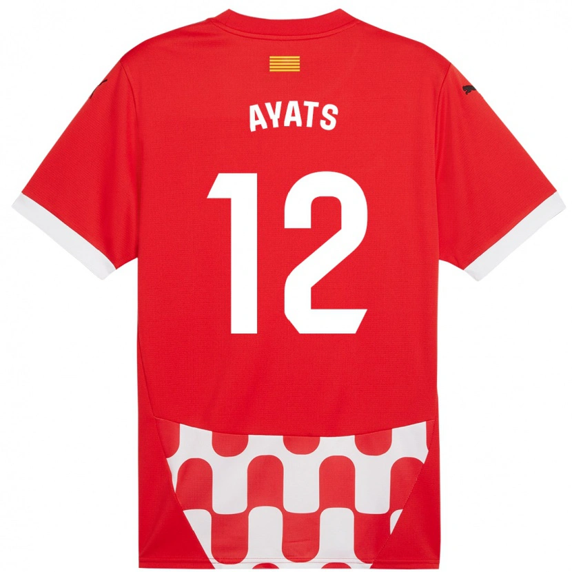 Danxen Kinderen Mònica Ayats #12 Rood Wit Thuisshirt Thuistenue 2024/25 T-Shirt