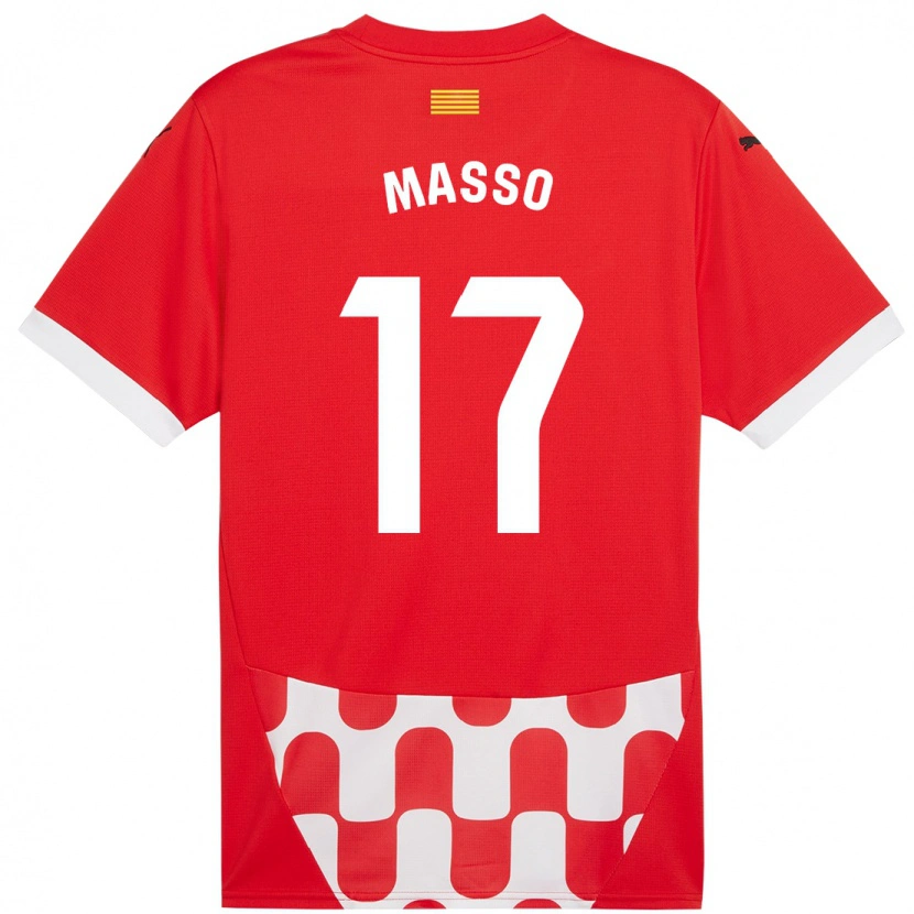 Danxen Kinderen Ainoa Massó #17 Rood Wit Thuisshirt Thuistenue 2024/25 T-Shirt