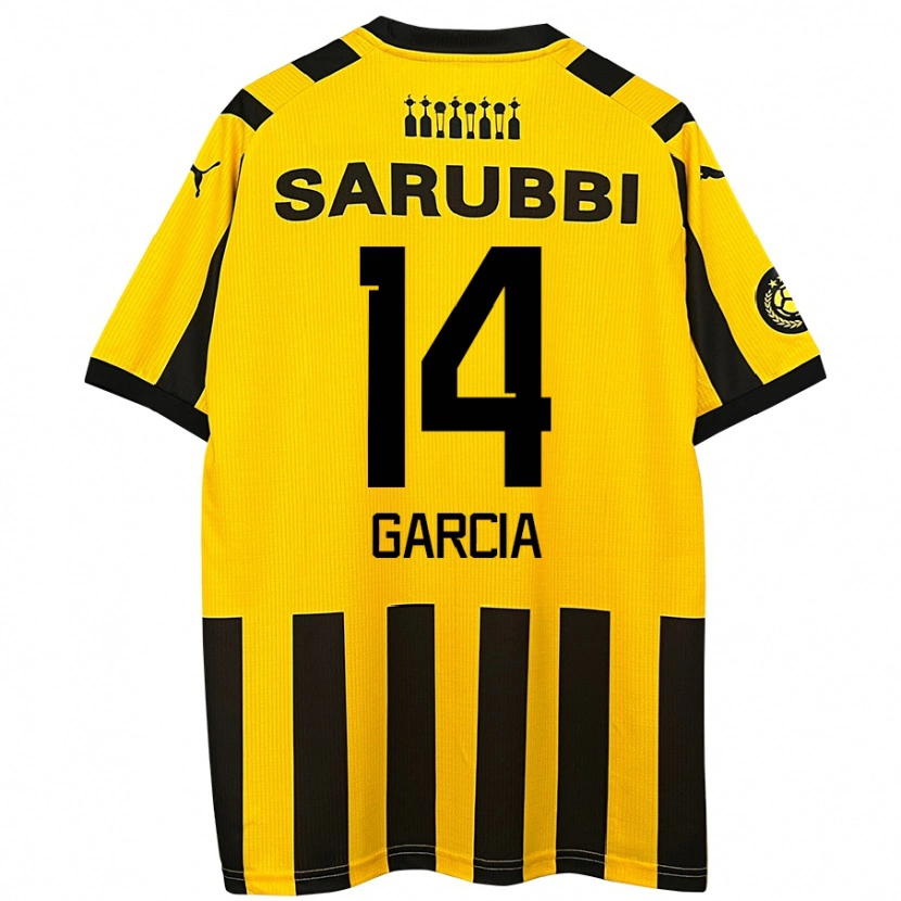 Danxen Kinderen Damián García #14 Geel Zwart Thuisshirt Thuistenue 2024/25 T-Shirt