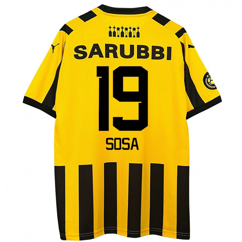 Danxen Kinderen Diego Sosa #19 Geel Zwart Thuisshirt Thuistenue 2024/25 T-Shirt