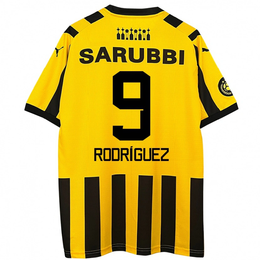 Danxen Kinderen Agustín Rodríguez #9 Geel Zwart Thuisshirt Thuistenue 2024/25 T-Shirt