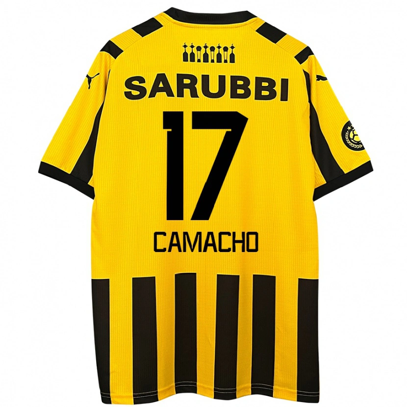 Danxen Kinderen Sebastián Camacho #17 Geel Zwart Thuisshirt Thuistenue 2024/25 T-Shirt