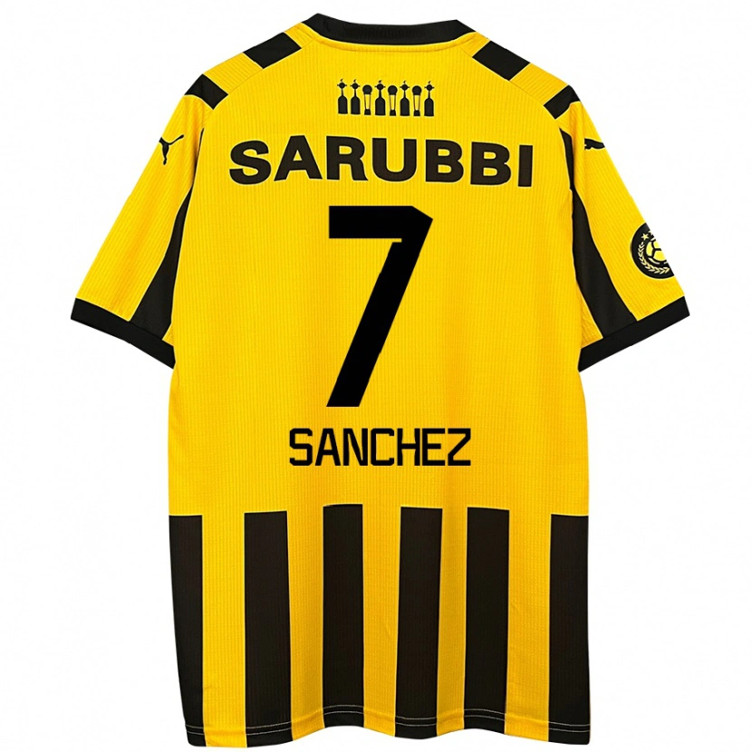 Danxen Kinderen Carlos Sánchez #7 Geel Zwart Thuisshirt Thuistenue 2024/25 T-Shirt