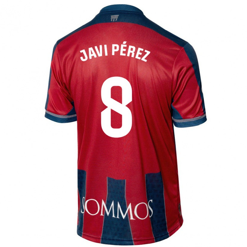 Danxen Kinderen Javi Pérez #8 Rood Blauw Thuisshirt Thuistenue 2024/25 T-Shirt