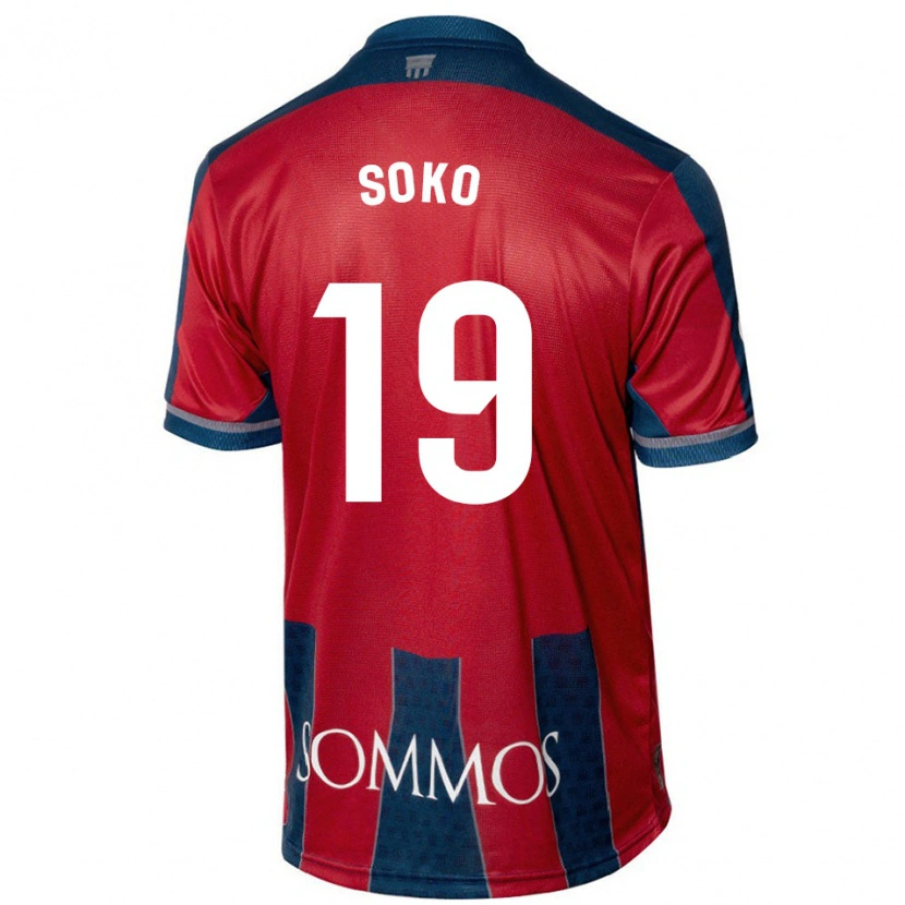 Danxen Kinderen Patrick Soko #19 Rood Blauw Thuisshirt Thuistenue 2024/25 T-Shirt