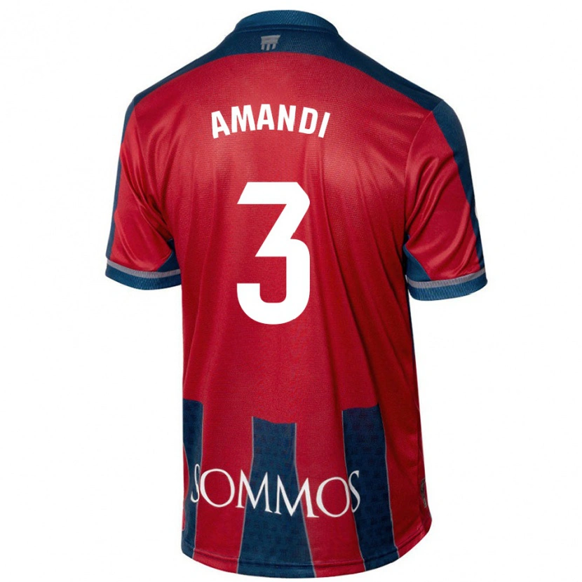 Danxen Kinderen Iván Amandi #3 Rood Blauw Thuisshirt Thuistenue 2024/25 T-Shirt