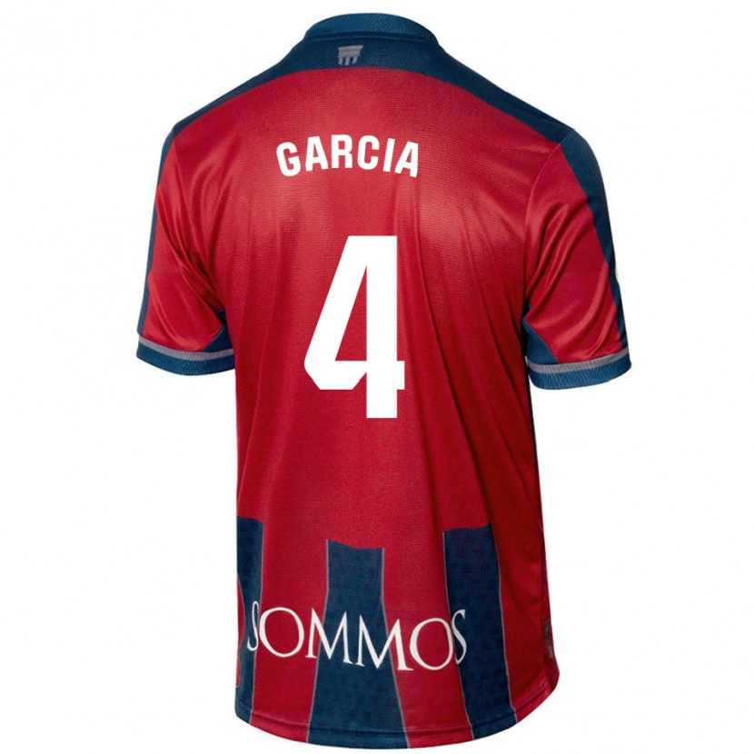 Danxen Kinderen Nacho García #4 Rood Blauw Thuisshirt Thuistenue 2024/25 T-Shirt