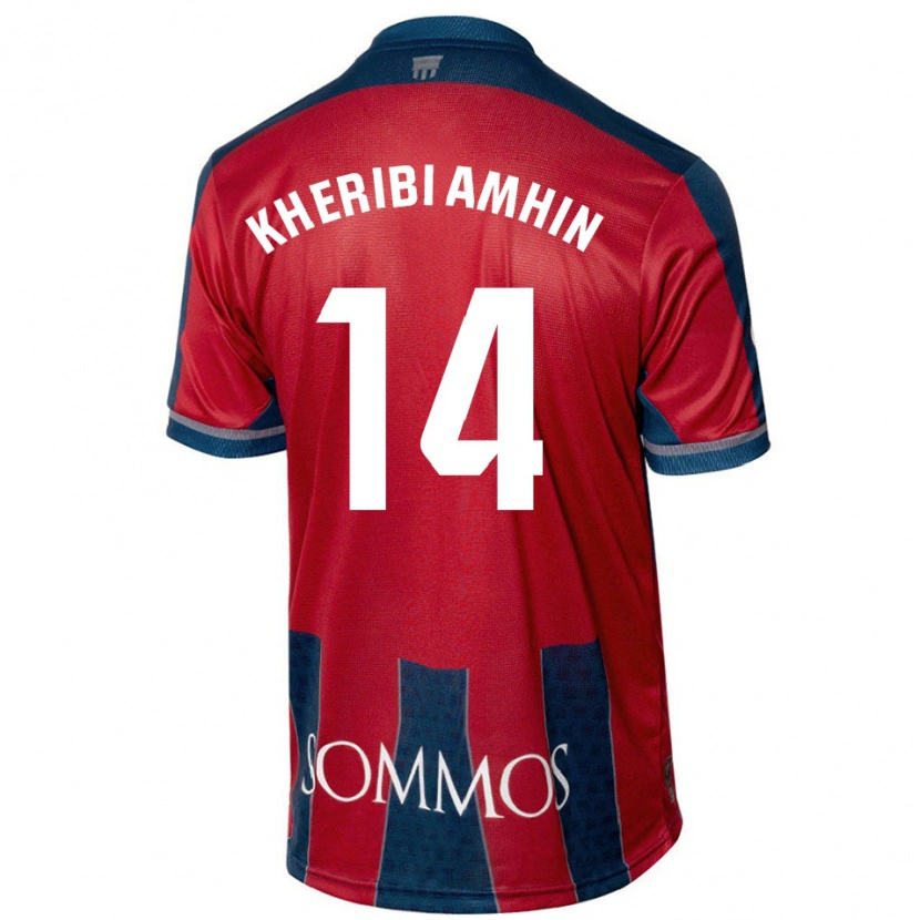 Danxen Kinderen Nabil Kheribi Amhin #14 Rood Blauw Thuisshirt Thuistenue 2024/25 T-Shirt