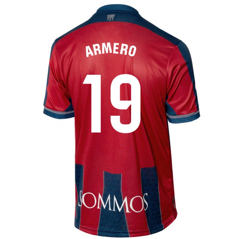 Danxen Kinderen Sergi Armero #19 Rood Blauw Thuisshirt Thuistenue 2024/25 T-Shirt