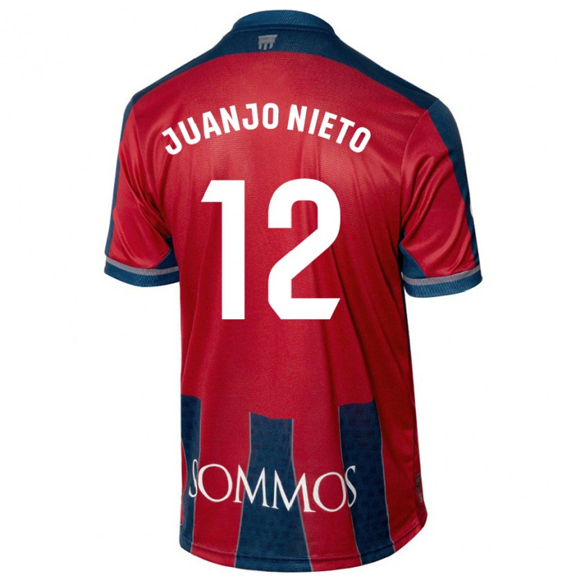 Danxen Kinderen Juanjo Nieto #12 Rood Blauw Thuisshirt Thuistenue 2024/25 T-Shirt