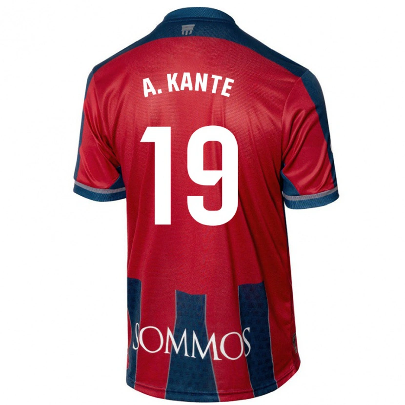 Danxen Kinderen Abou Kanté #19 Rood Blauw Thuisshirt Thuistenue 2024/25 T-Shirt