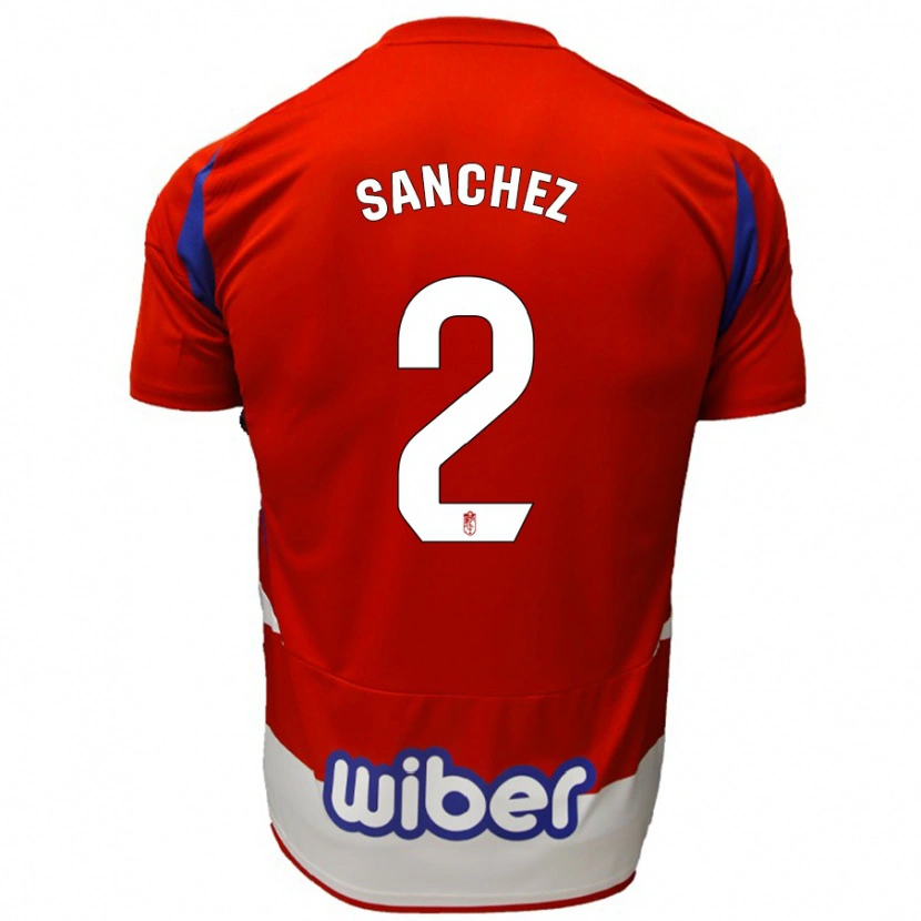 Danxen Kinderen Rubén Sánchez #2 Rood Wit Blauw Thuisshirt Thuistenue 2024/25 T-Shirt