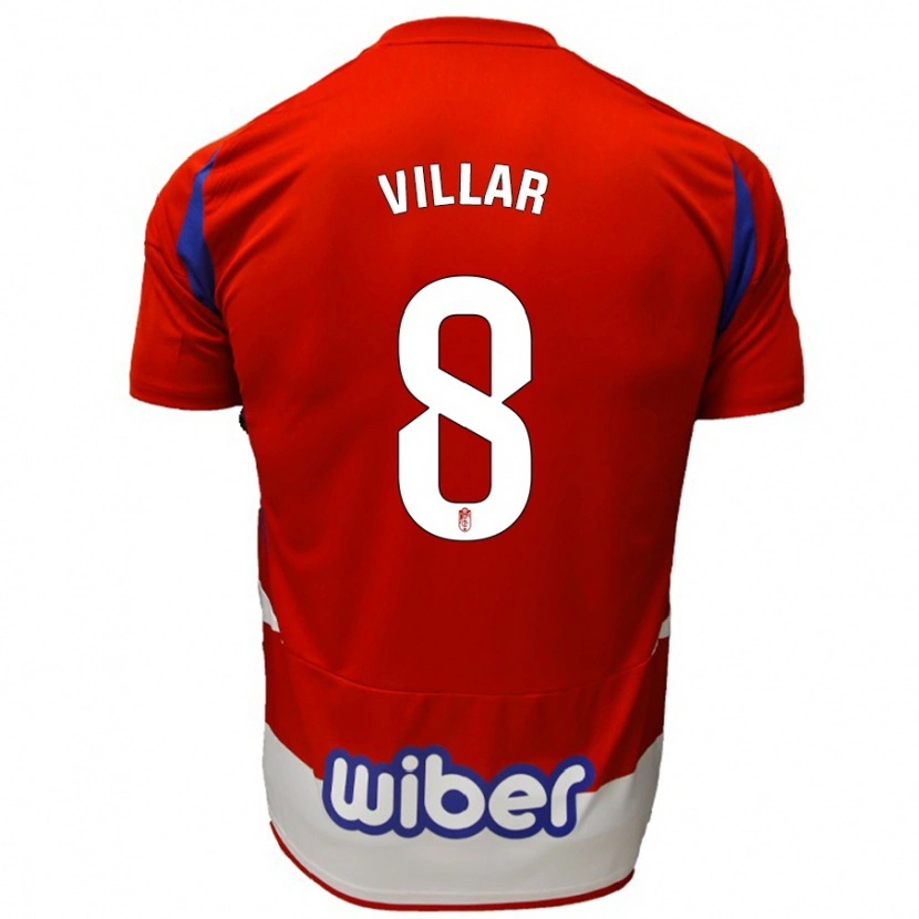 Danxen Kinderen Gonzalo Villar #8 Rood Wit Blauw Thuisshirt Thuistenue 2024/25 T-Shirt