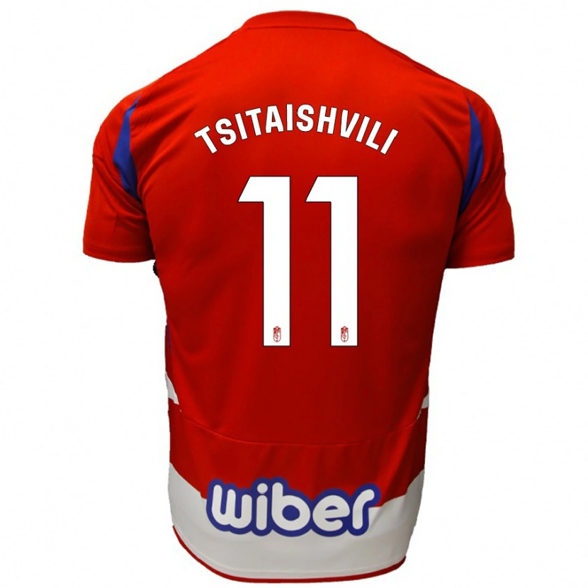 Danxen Kinderen Georgiy Tsitaishvili #11 Rood Wit Blauw Thuisshirt Thuistenue 2024/25 T-Shirt