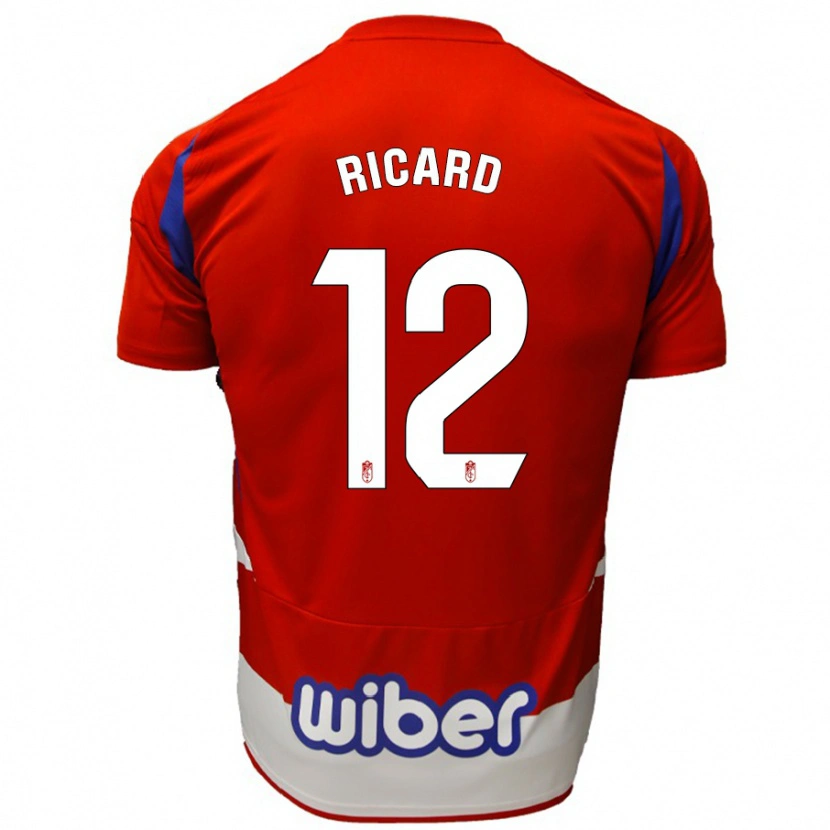 Danxen Kinderen Ricard Sánchez #12 Rood Wit Blauw Thuisshirt Thuistenue 2024/25 T-Shirt