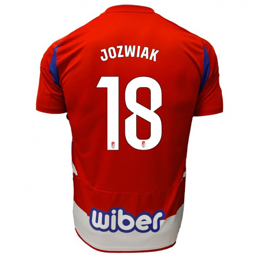 Danxen Kinderen Kamil Jóźwiak #18 Rood Wit Blauw Thuisshirt Thuistenue 2024/25 T-Shirt